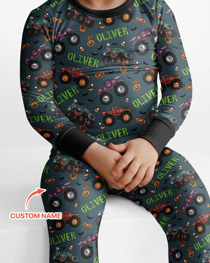 Zweiteiliges Langarm-Pyjama-Set mit Sommerfrüchten