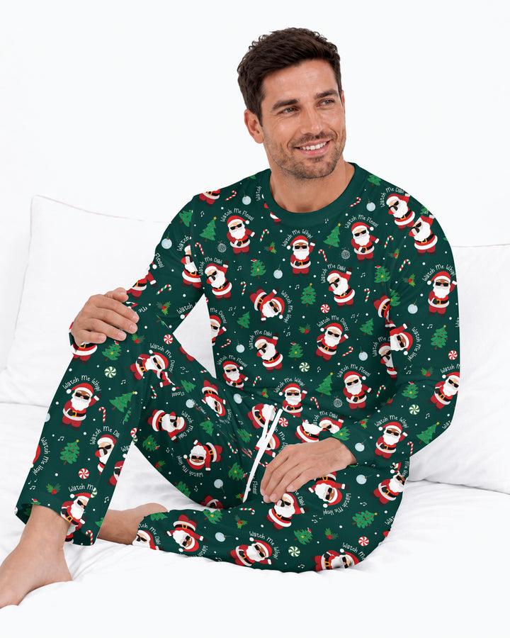 Santa's Christmas Dance Party Bamboo Men's Pajama Set