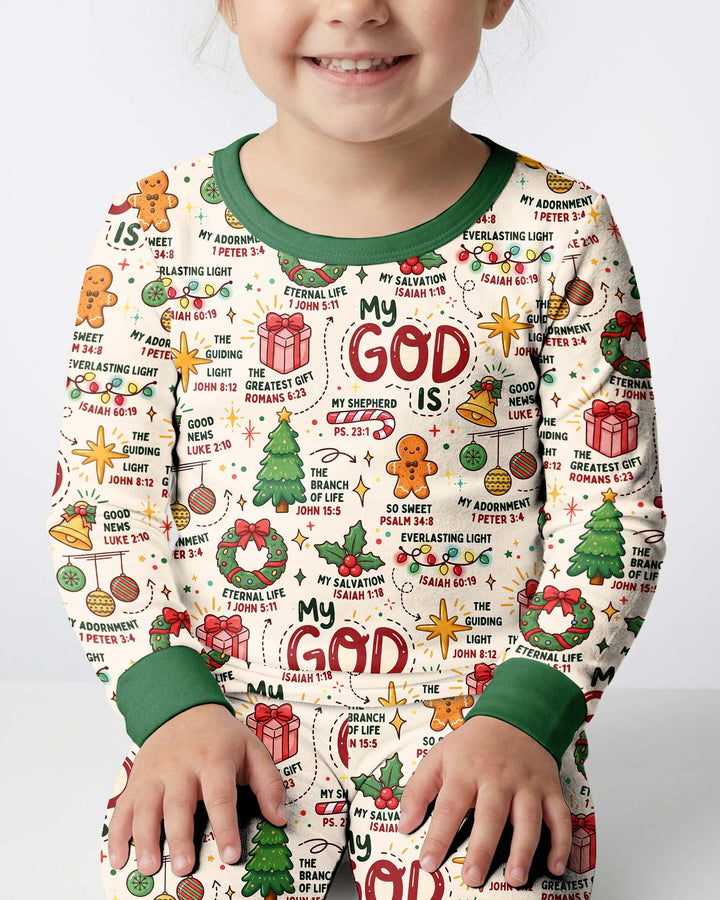 Christmas My God Is Bamboo Two Piece Long Sleeve Pajama Set
