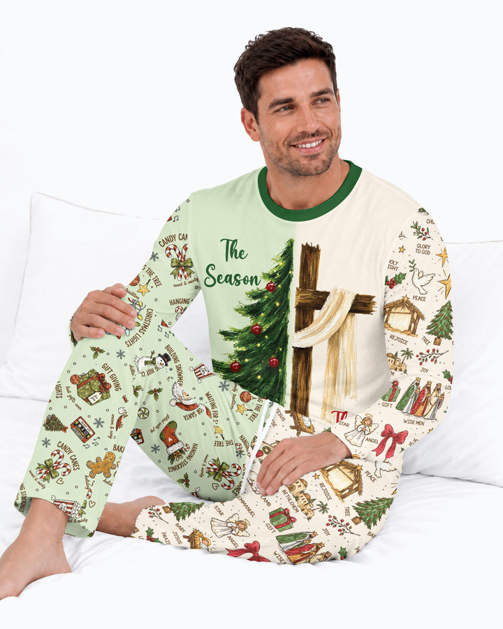 Jesus Is The Reason For The Season Family Matching Bamboo Men's Pajama Set
