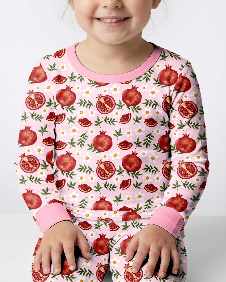 Zweiteiliges Langarm-Pyjama-Set mit Sommerfrüchten