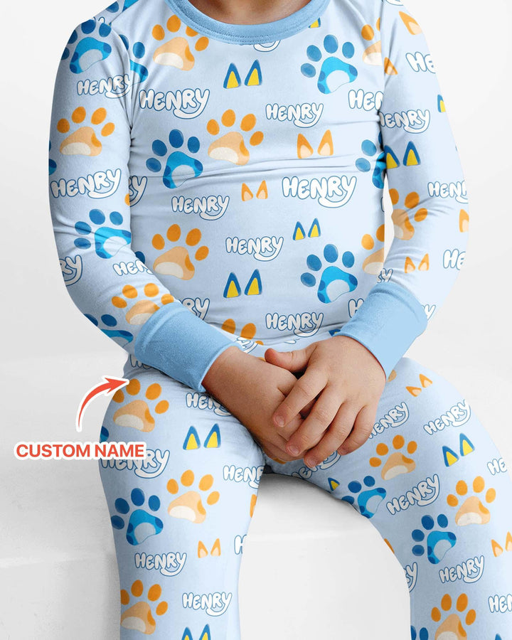 Zweiteiliges Langarm-Pyjama-Set mit Sommerfrüchten