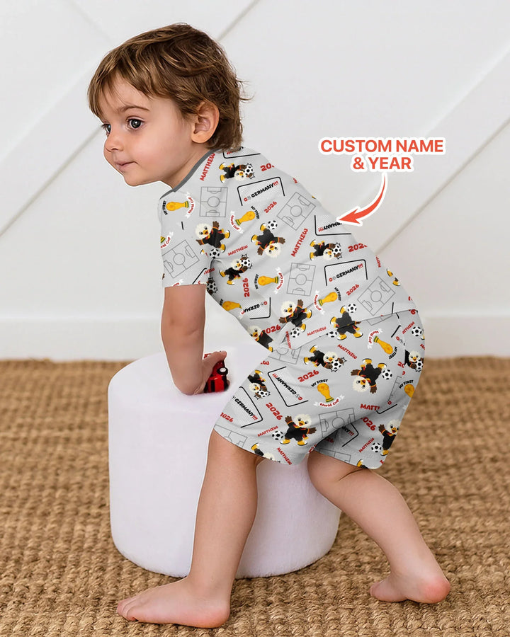 Zweiteiliges Pyjama-Set mit kurzen Ärmeln und Shorts im Sommer-Design