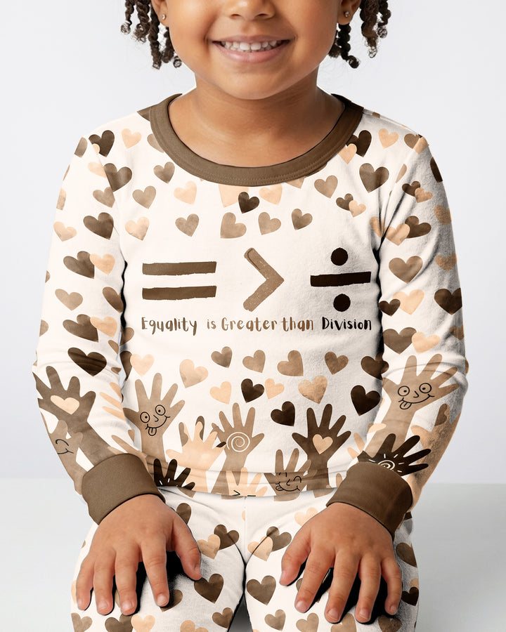 Equality Is Better Than Division Bamboo Two Piece Long Sleeve Pajama Set