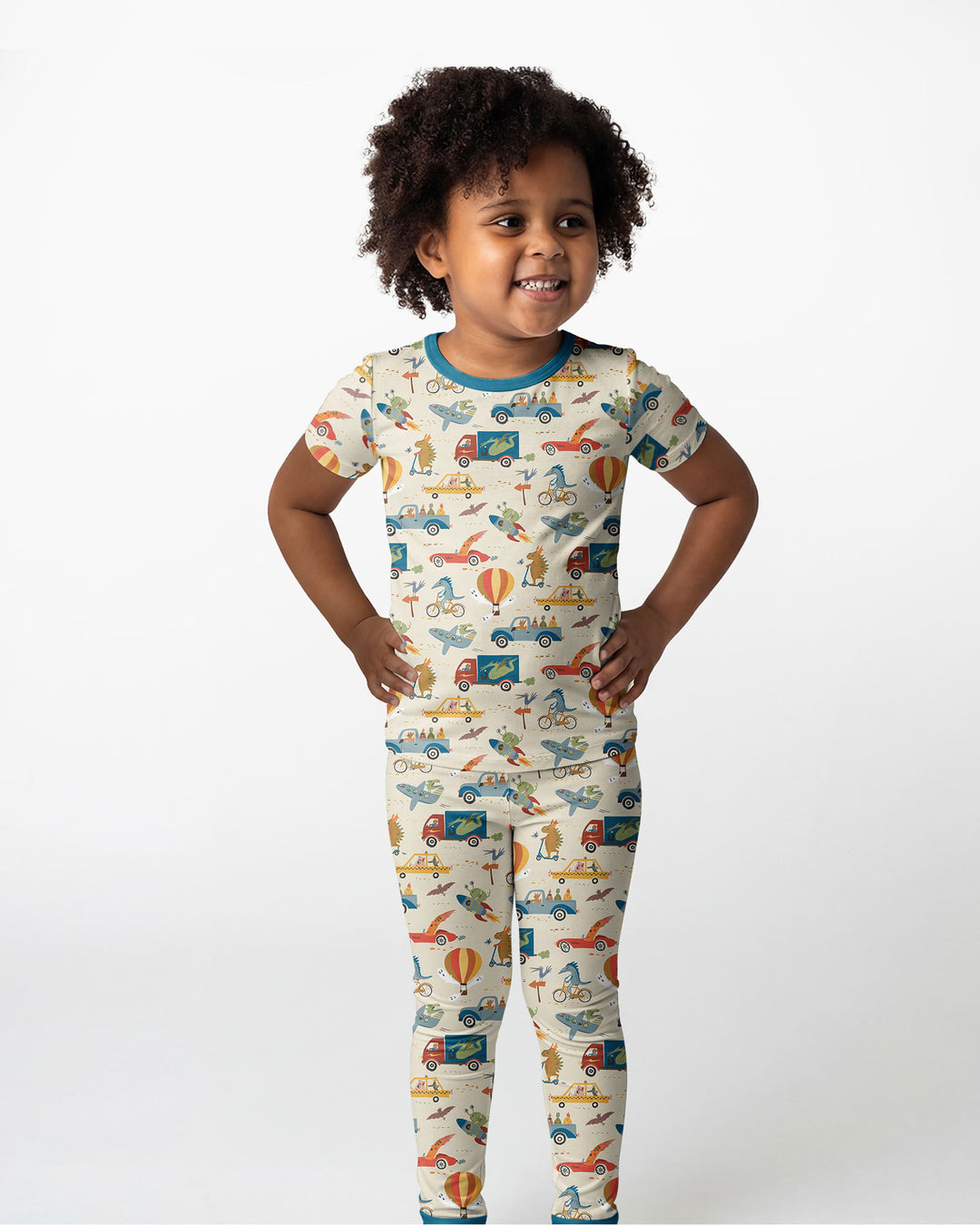 Monsters on the Move Bamboo Two Piece Short Sleeve Pajama Set
