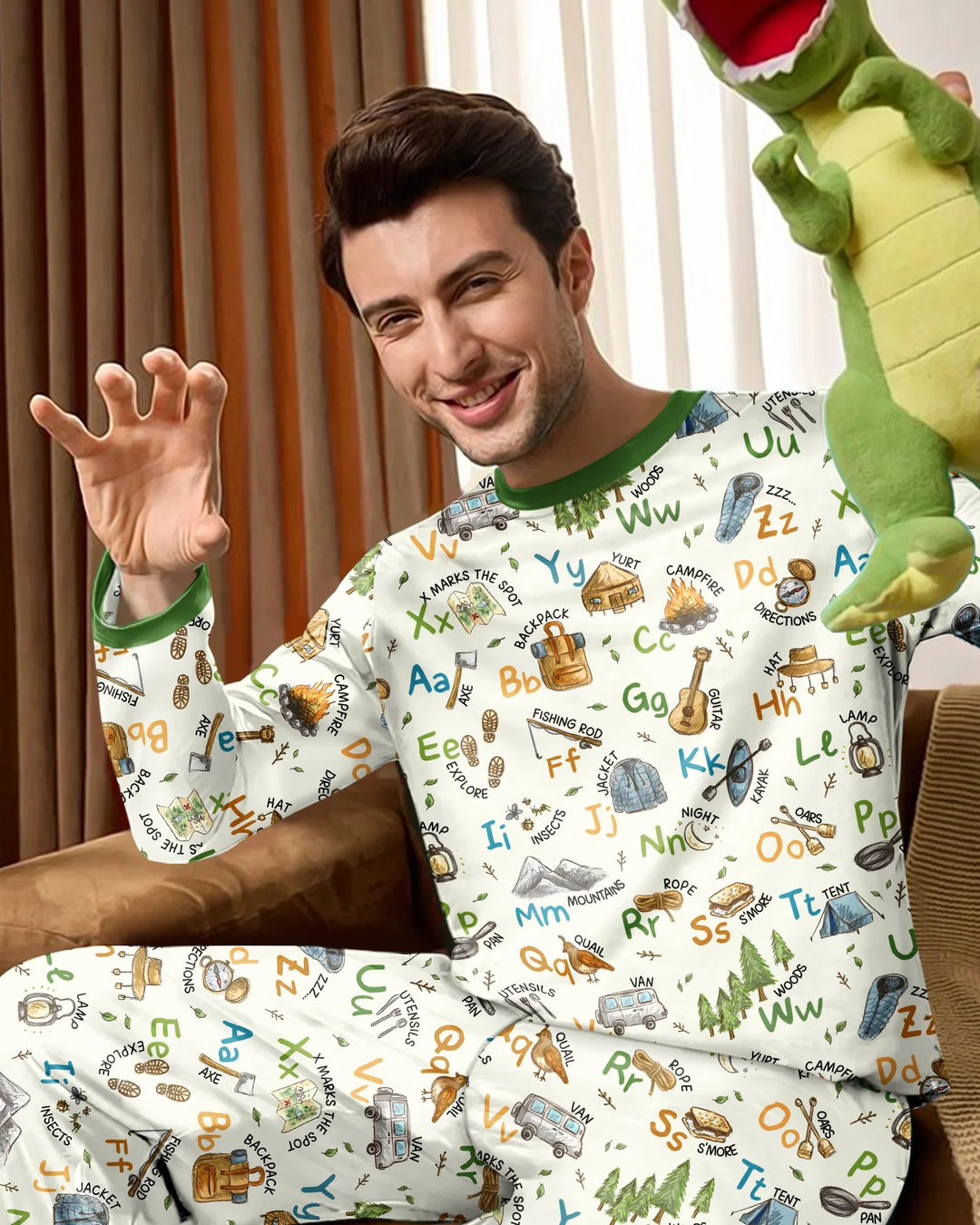 Adventure Alphabet ABCs Summer Camp Bamboo Men's Pajama Set