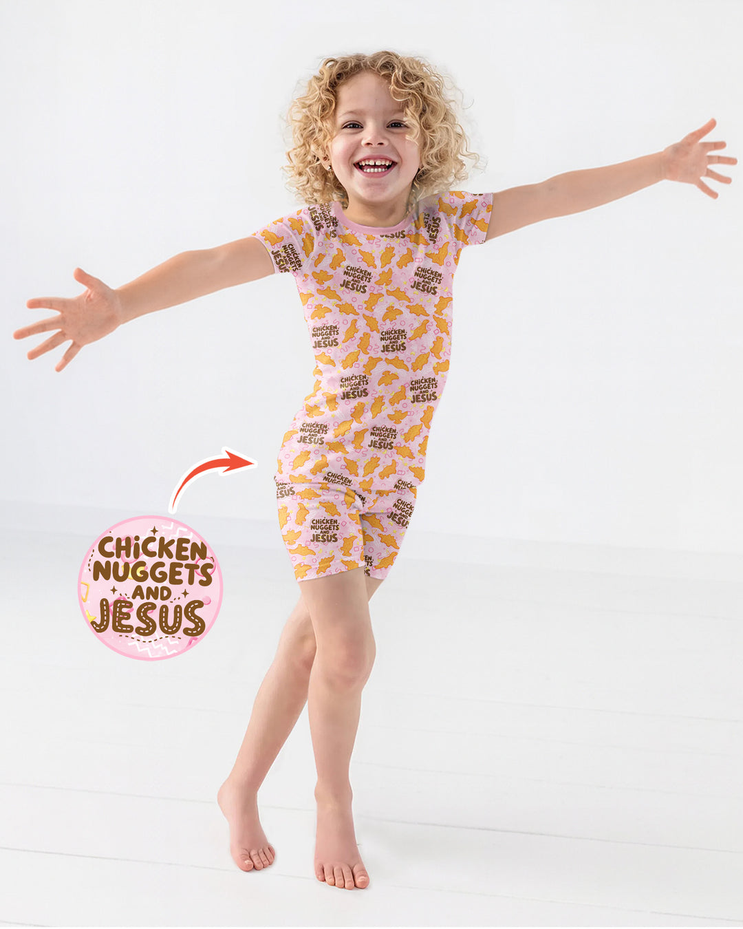 Template Zweiteiliges Pyjama-Set mit kurzen Ärmeln und Shorts