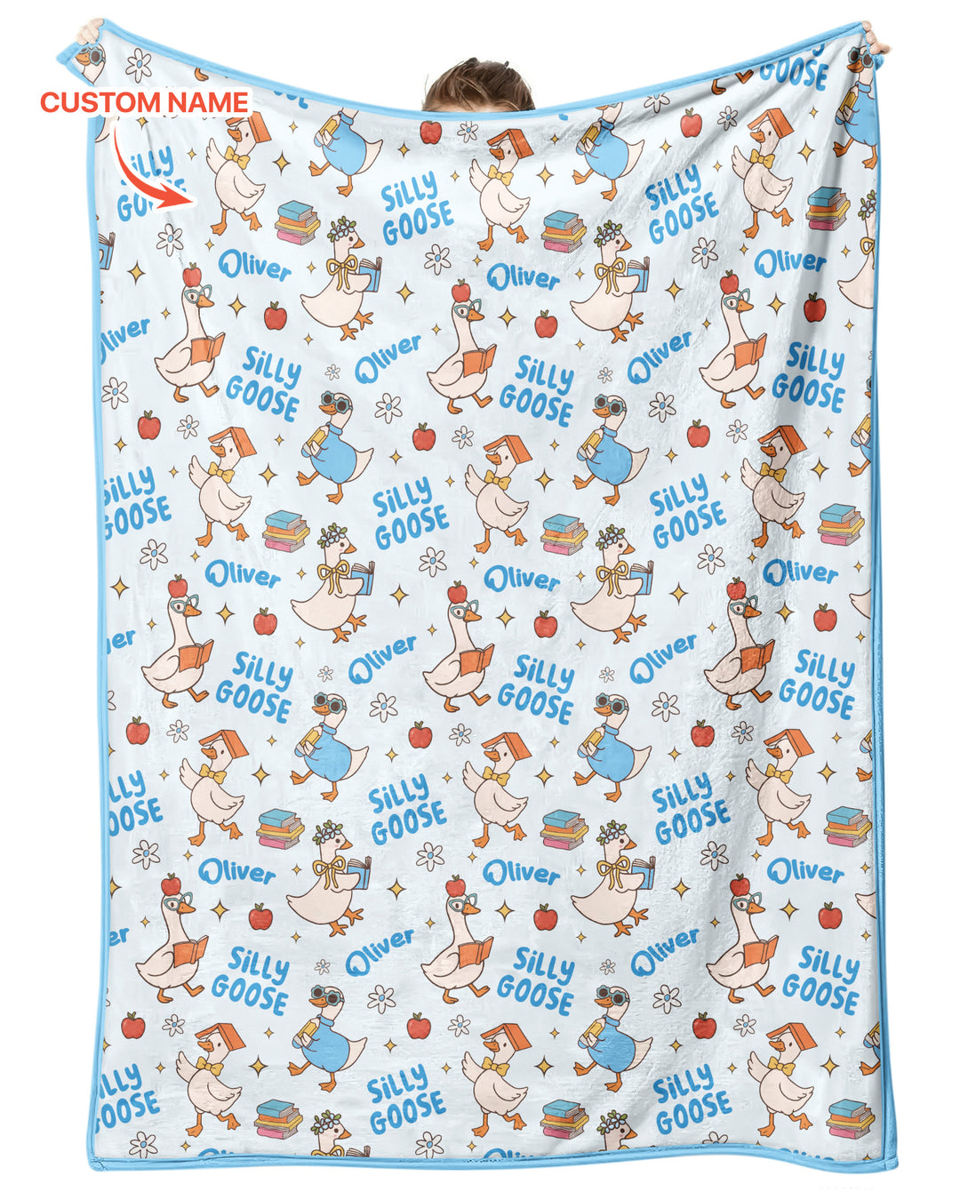 Custom Name Silly Goose Back to School Bamboo Blanket