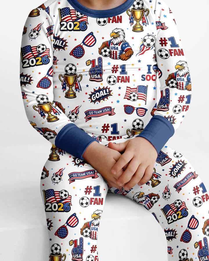 Zweiteiliges Langarm-Pyjama-Set mit Sommerfrüchten