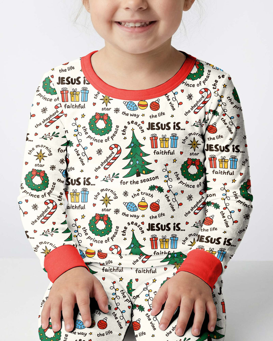 Christmas Jesus Is... Bamboo Two Piece Long Sleeve Pajama Set