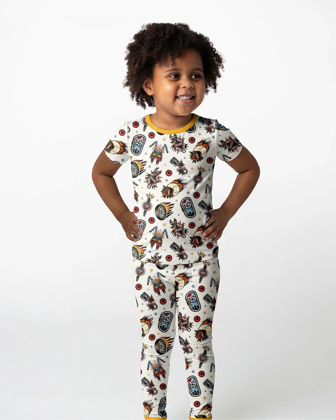 Zweiteiliges, kurzärmliges Pyjama-Set mit Marienkäfern