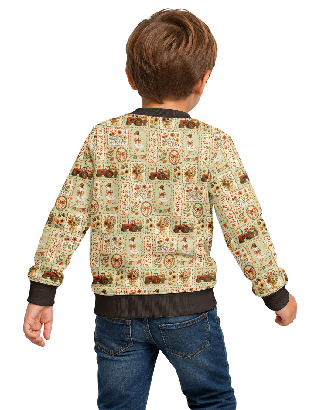Farmhouse Fall Goose Family Matching Bamboo Crewneck Sweatshirt