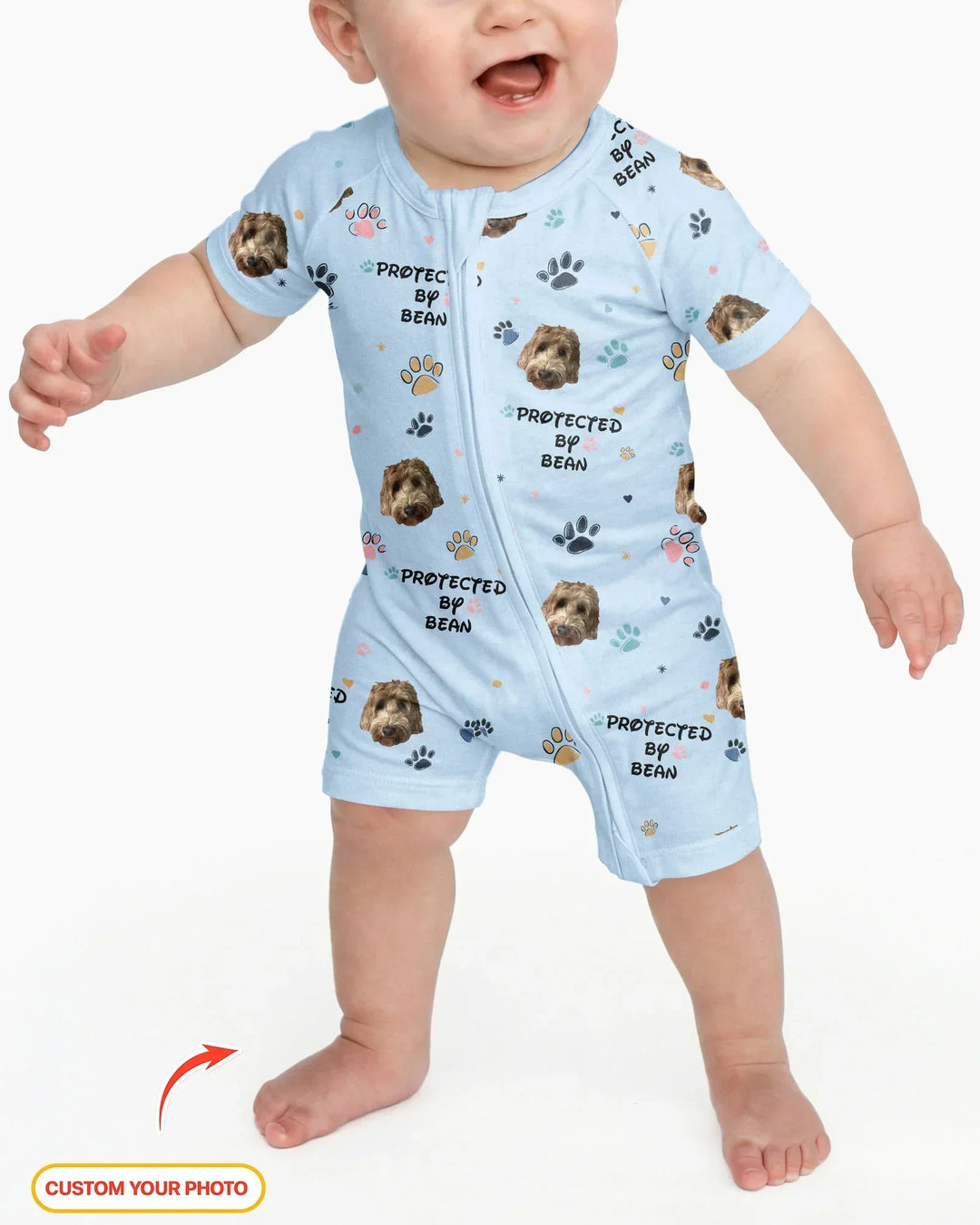 Gerippte Babykleidung mit individuellem Foto - Weich &amp; Skizzenhaft
