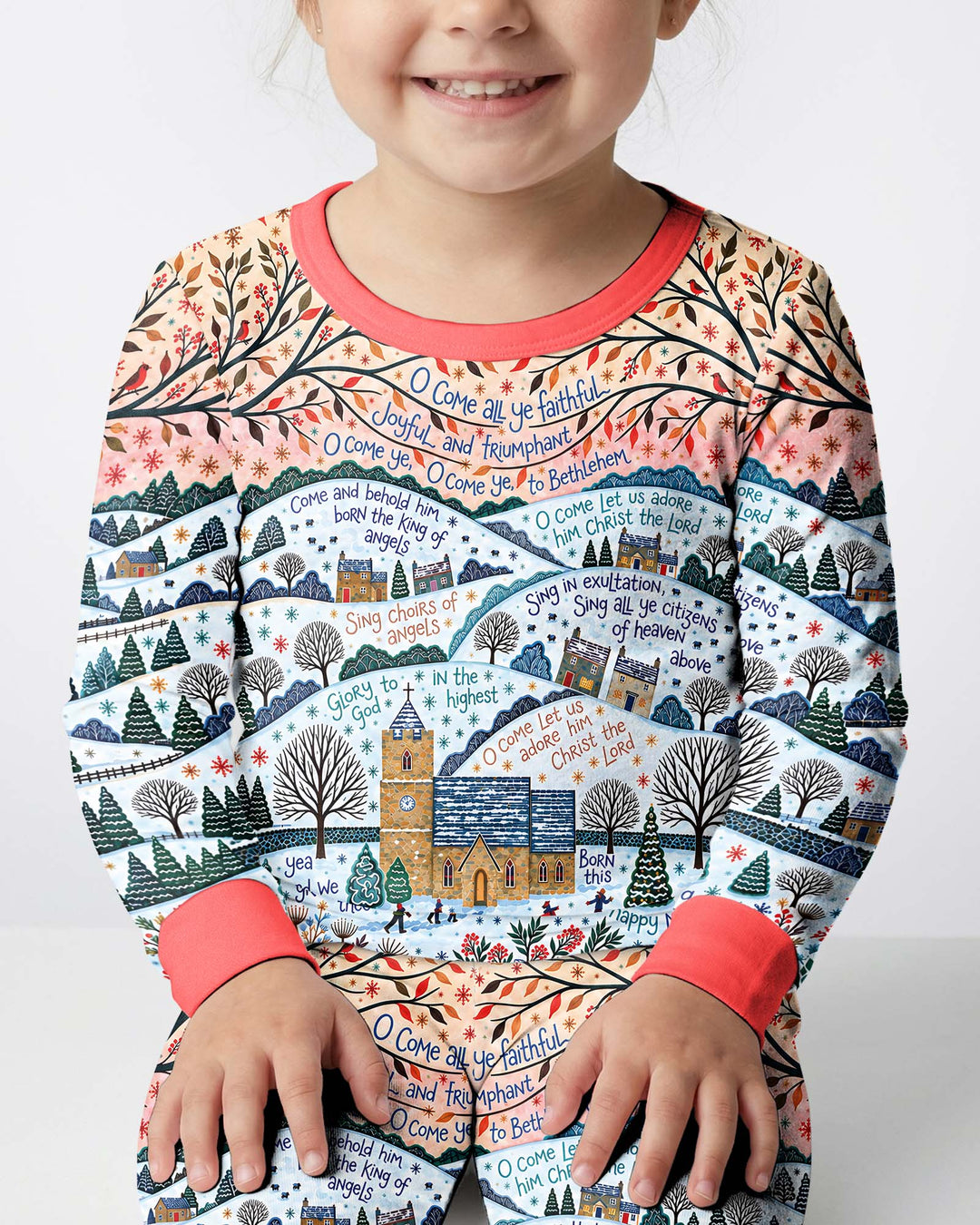 Oh Come Let Us Adore Him Bamboo Two Piece Long Sleeve Pajama Set