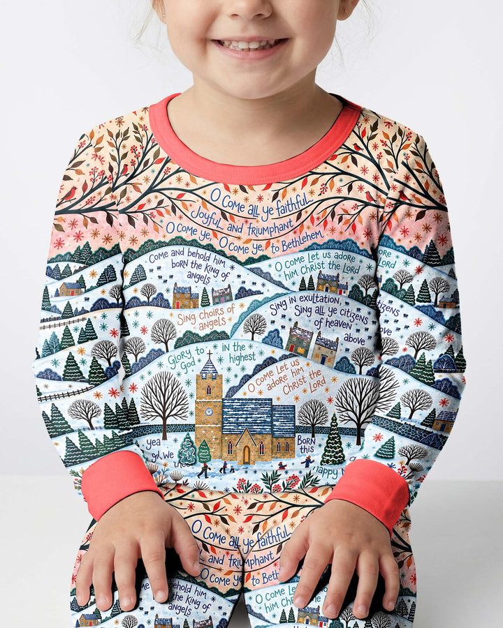 Oh Come Let Us Adore Him Bamboo Two Piece Long Sleeve Pajama Set