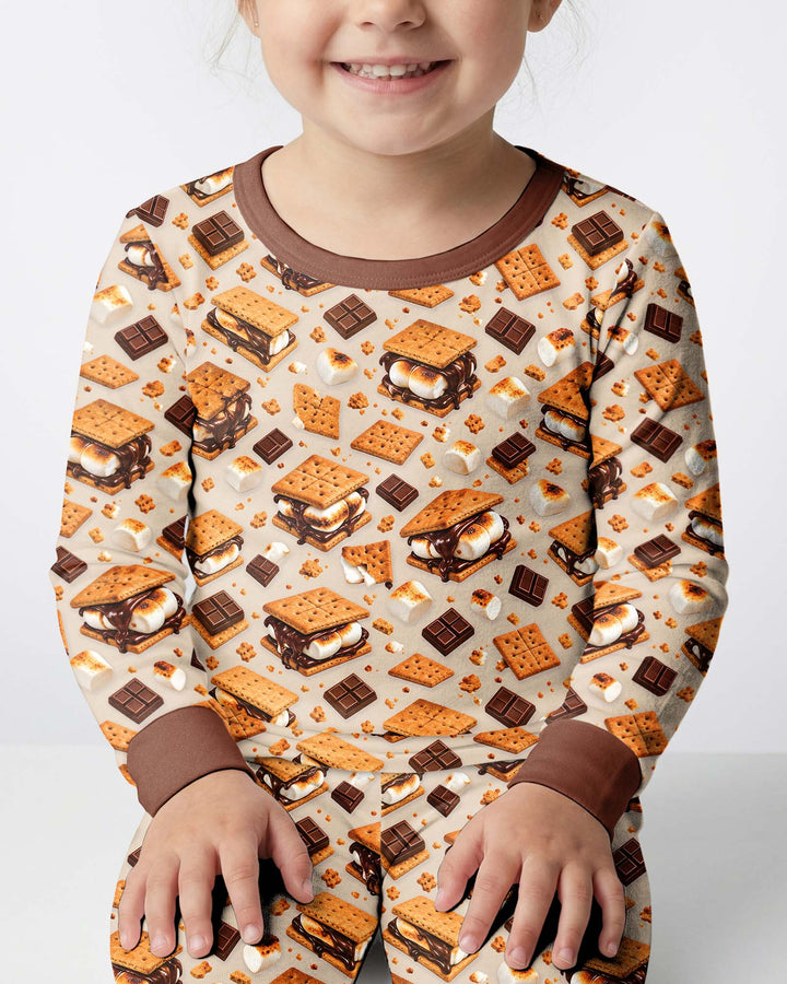 Cute Smore Bamboo Two Piece Long Sleeve Pajama Set