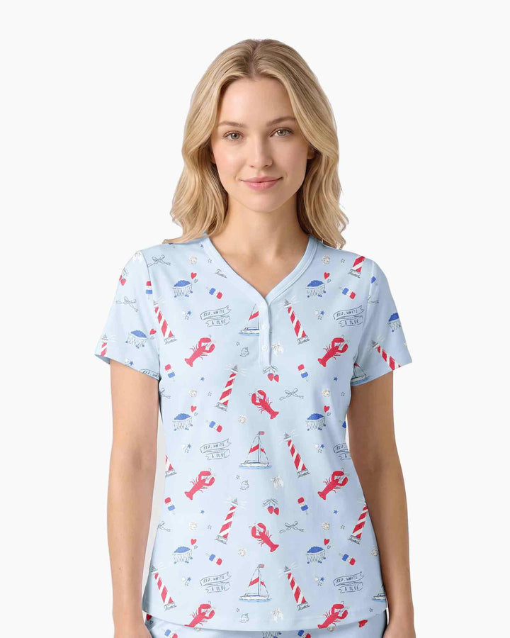 East Coast Bamboo Women Short Sleeve Short Pajama Set