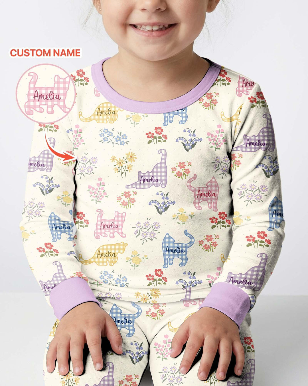 Zweiteiliges Langarm-Pyjama-Set mit Sommerfrüchten