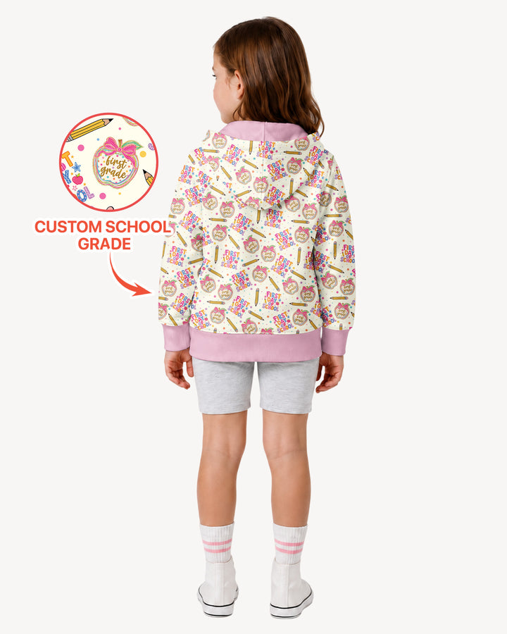 Custom School Grade First Day Cutie Bamboo Zip Hoodie