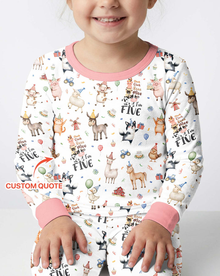 Zweiteiliges Langarm-Pyjama-Set mit Sommerfrüchten