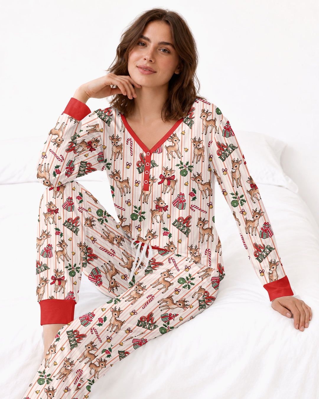 Oh Deer Mommy & Me Matching Bamboo Women Pajama Set