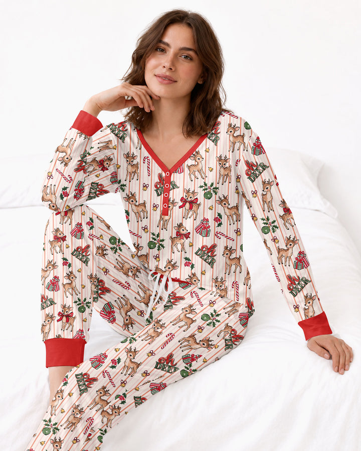 Oh Deer Mommy & Me Matching Bamboo Women Pajama Set