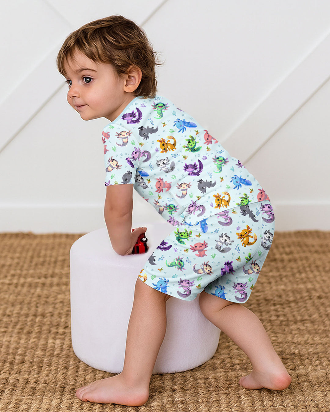Schlafanzug-Set zweiteilig, kurze Ärmel, kurze Hose, Bambus