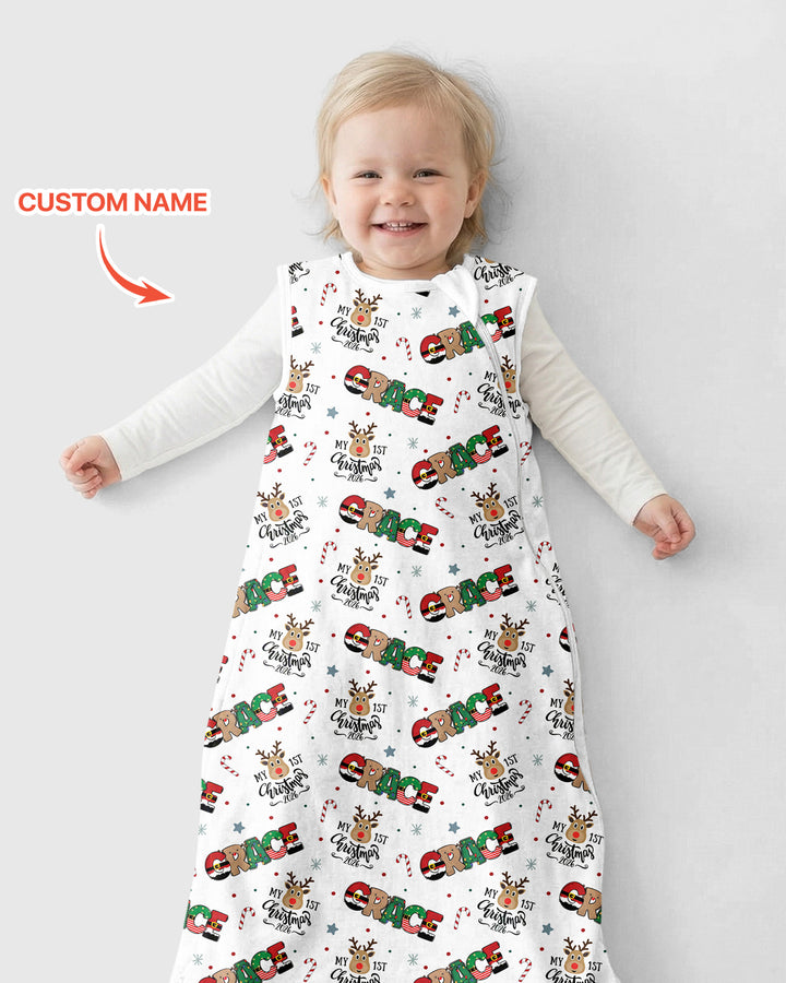 Custom Name "My First Christmas 2025" - Bamboo Sleep Bag (G)