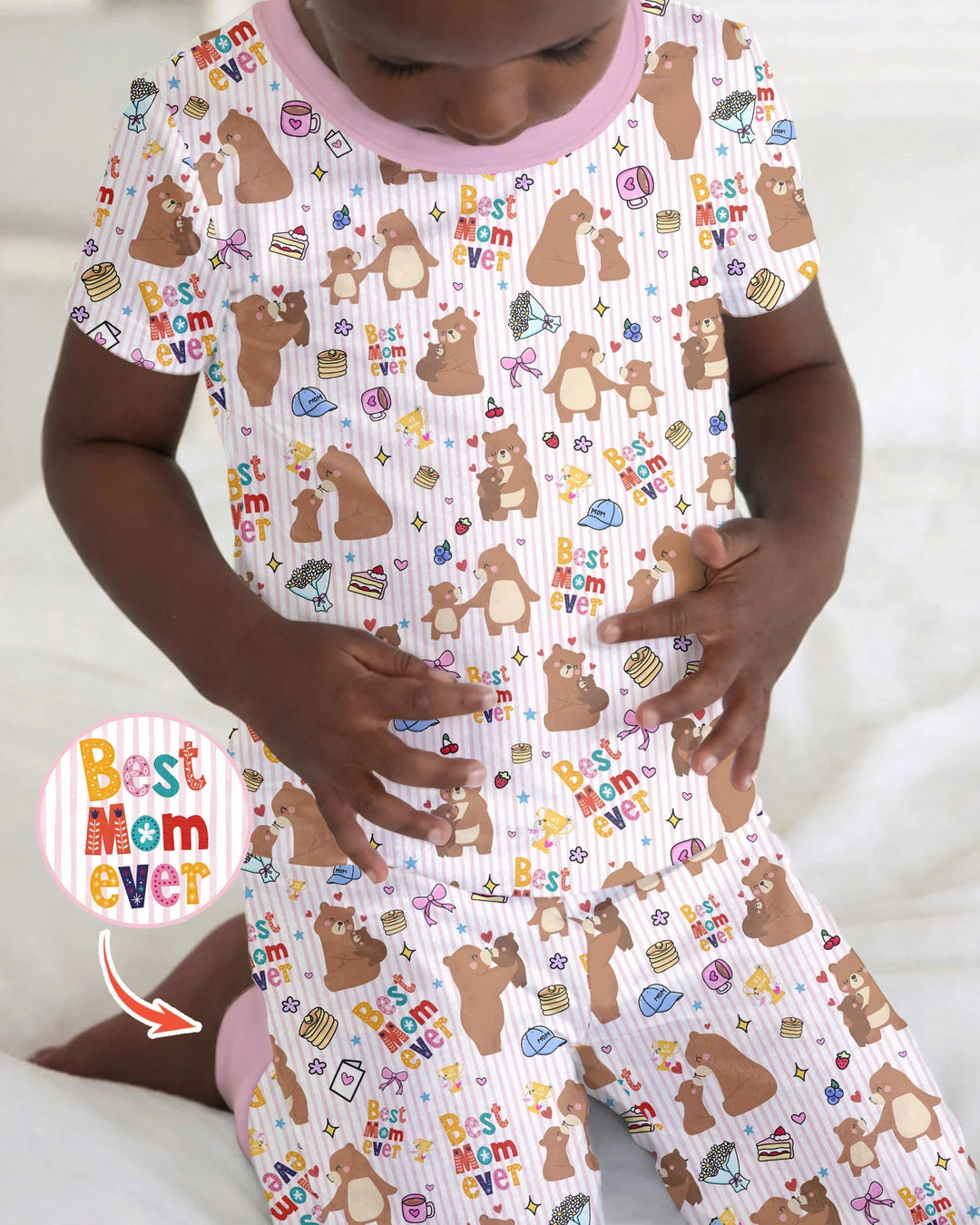 Zweiteiliges, kurzärmliges Pyjama-Set mit Marienkäfern