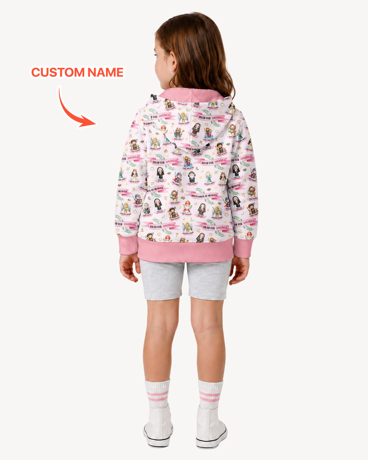 Heilige des Himmels Personalisierter Bambus-Kapuzenpullover mit Reißverschluss
