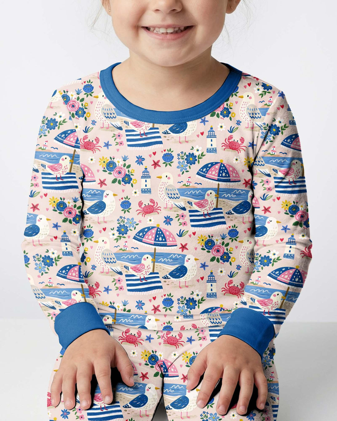 Zweiteiliges Langarm-Pyjama-Set mit Sommerfrüchten