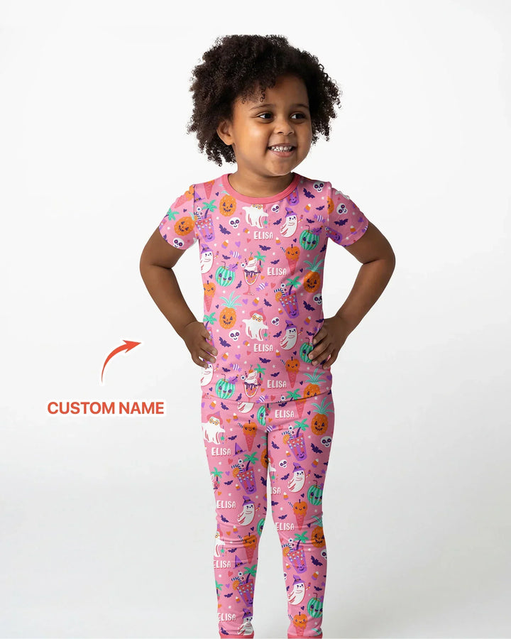 Zweiteiliges, kurzärmliges Pyjama-Set mit Marienkäfern