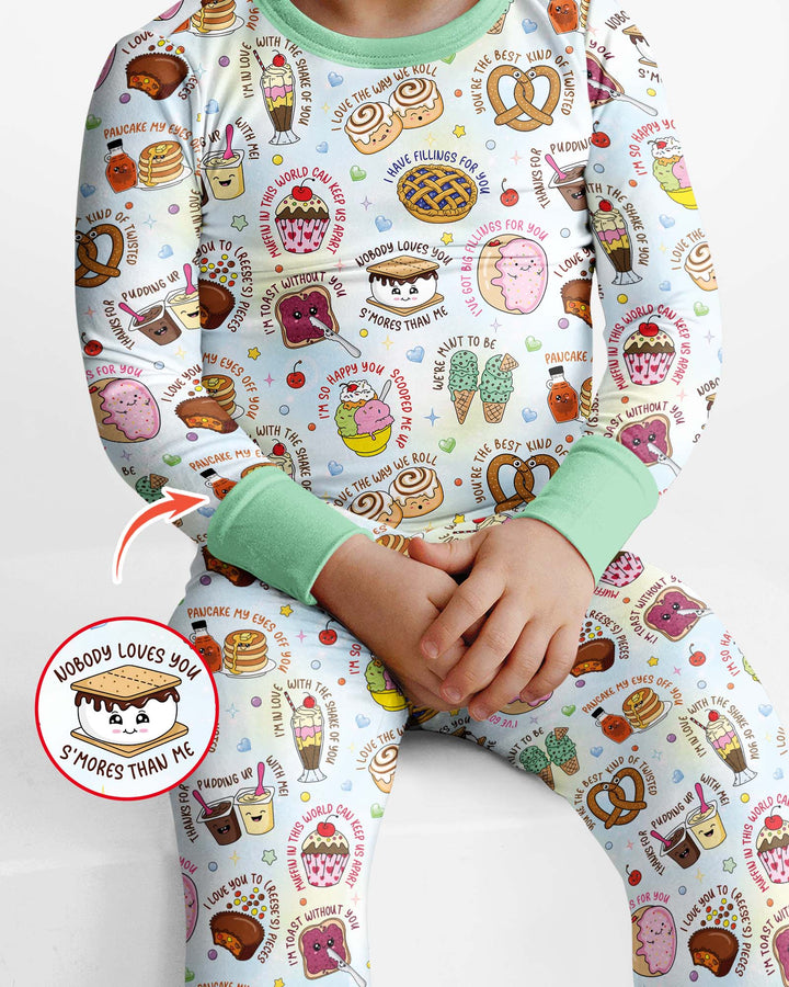 Sweet Love Puns Bamboo Two Piece Long Sleeve Pajama Set