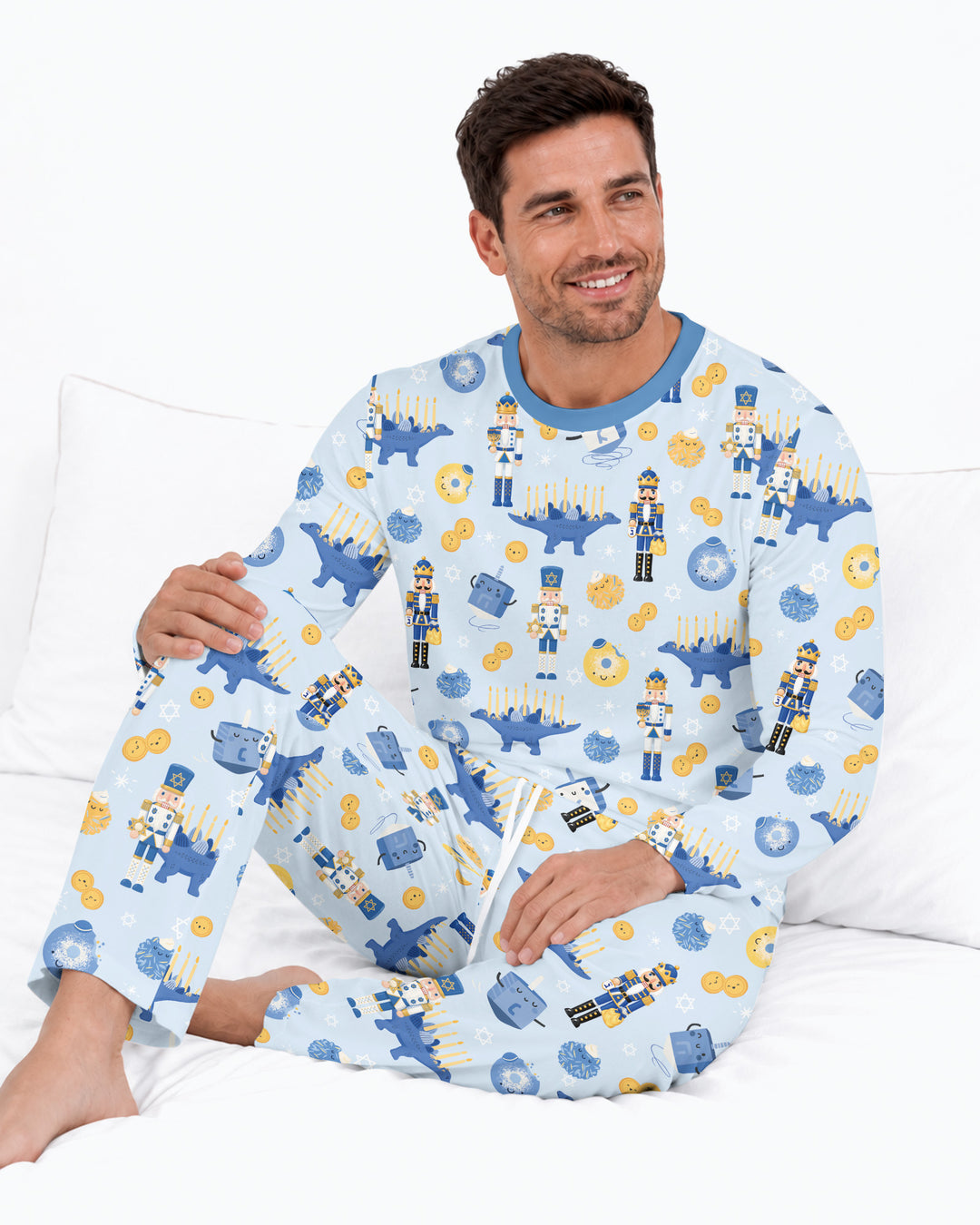 Hanukkah Nutcracker King Family Matching Bamboo Men's Pajama Set