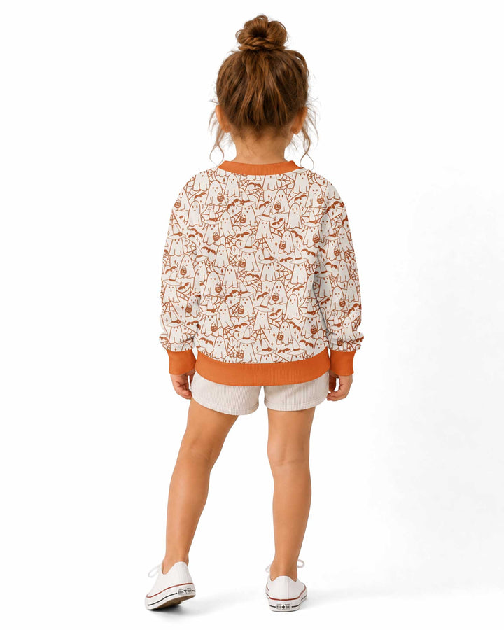 Boo Trick or Treat Ghosts Halloween Bamboo Crewneck Sweatshirt