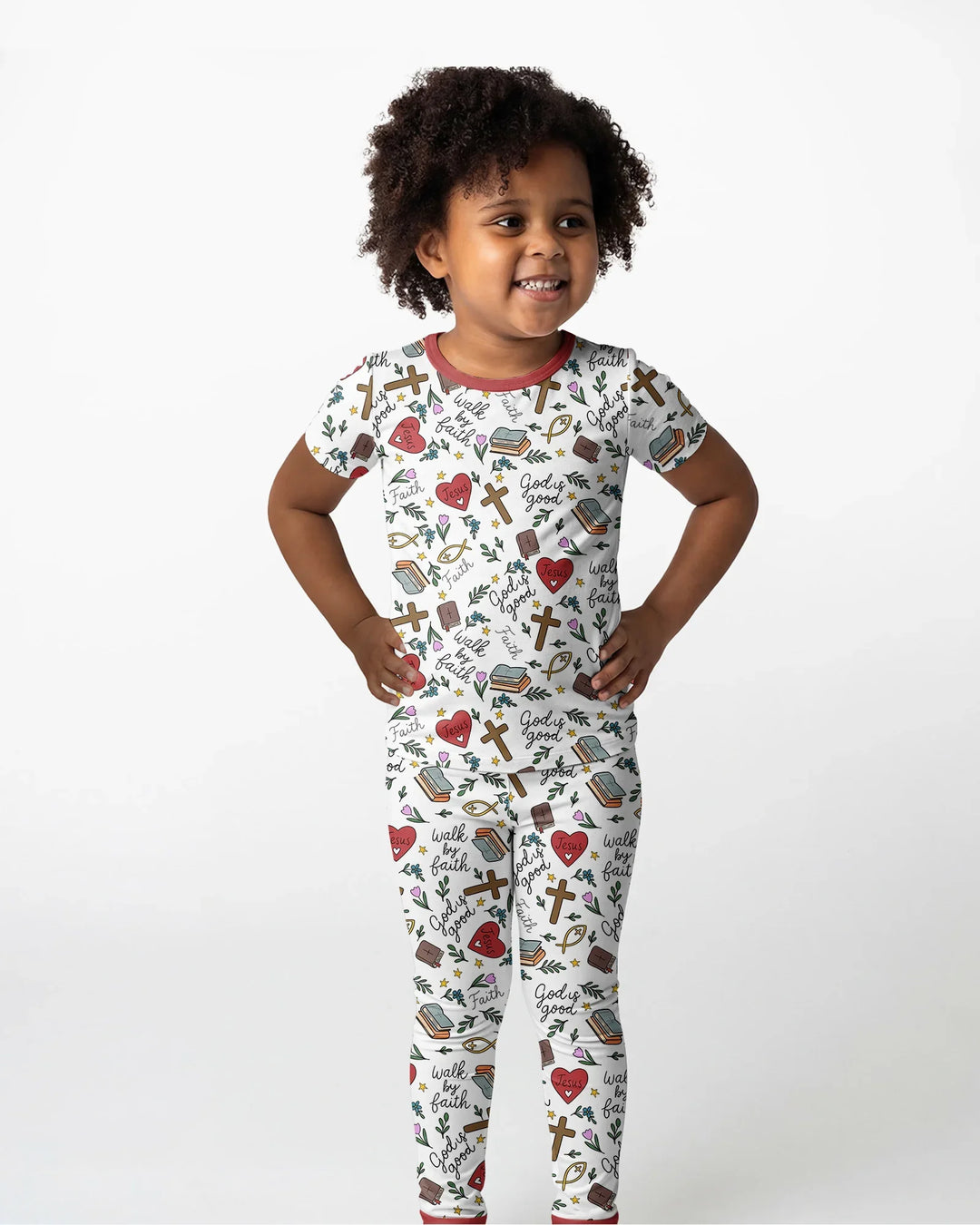 Zweiteiliges, kurzärmliges Pyjama-Set mit Marienkäfern
