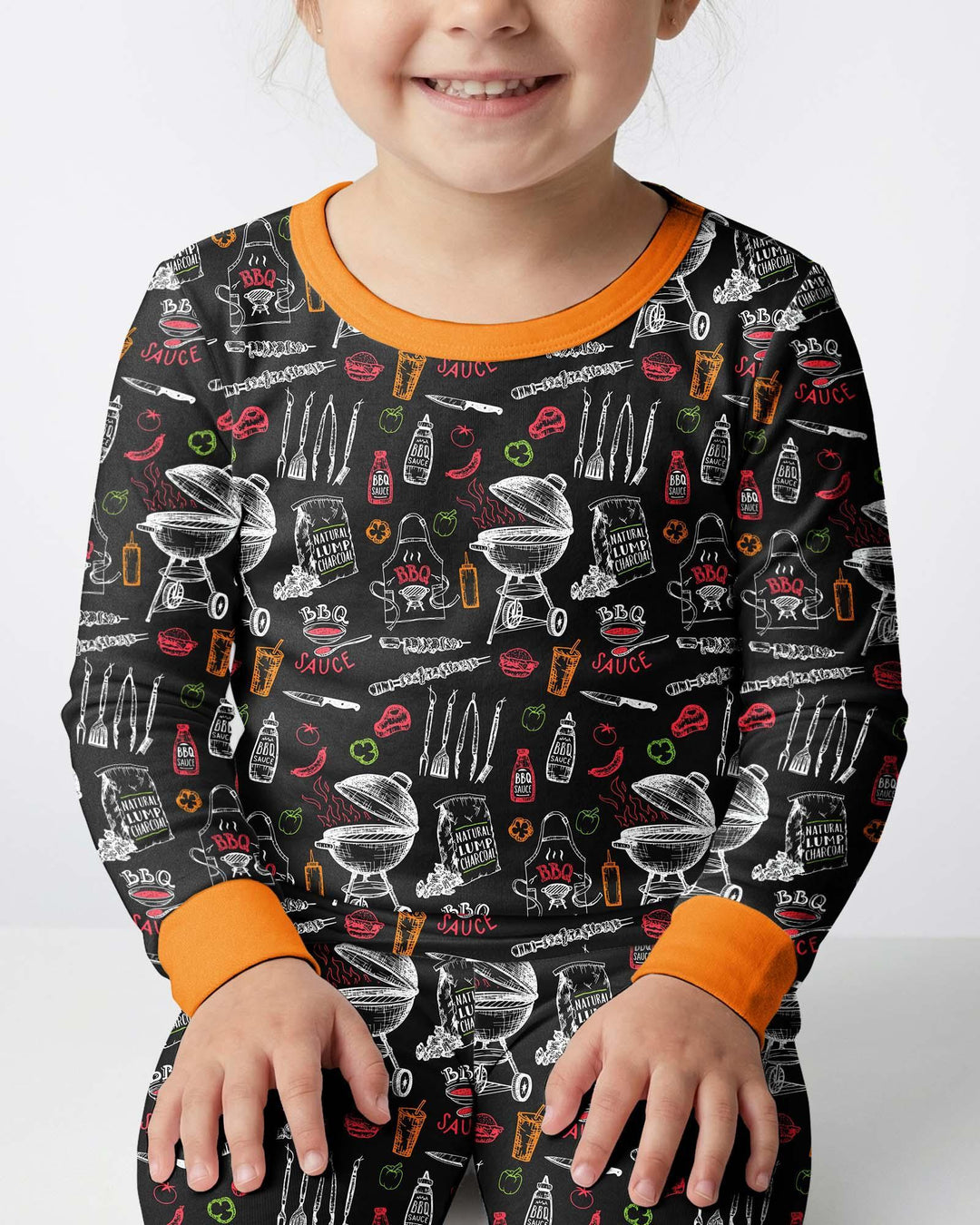 Zweiteiliges Langarm-Pyjama-Set mit Sommerfrüchten