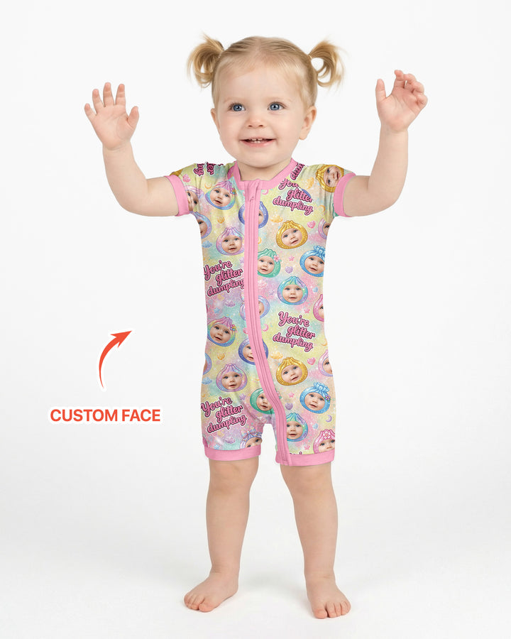 Custom Photo You're Glitter Dumpling Bamboo Shorty Zippy