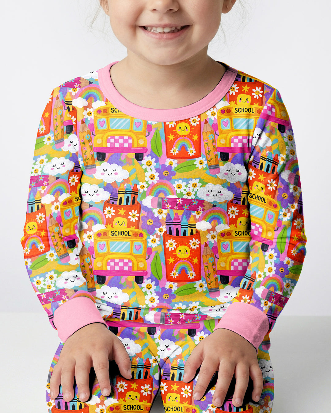 Zweiteiliges Langarm-Pyjama-Set mit Sommerfrüchten