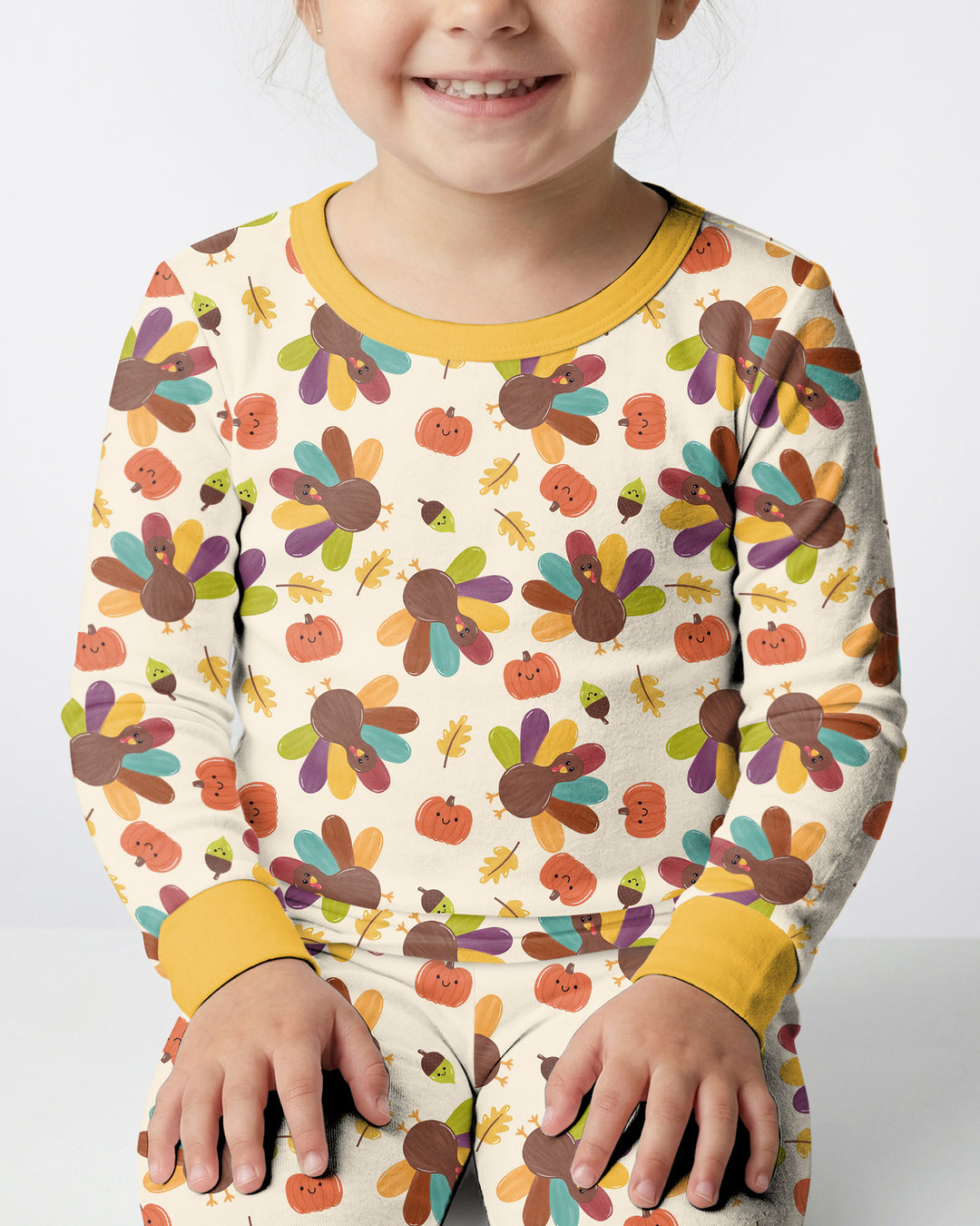 Thankful Turkey Days Bamboo Two Piece Long Sleeve Pajama Set