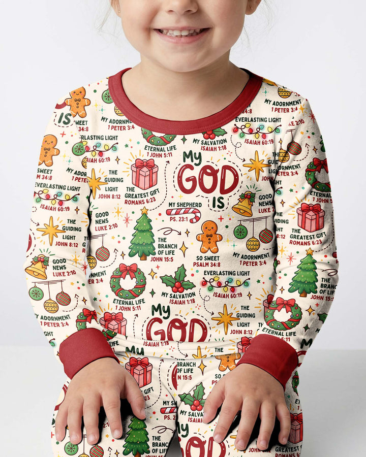 Christmas My God Is Bamboo Two Piece Long Sleeve Pajama Set
