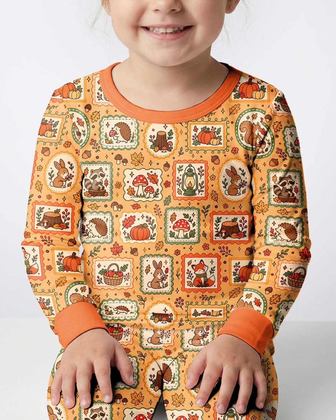 Woodland Animal Fall Bamboo Two Piece Long Sleeve Pajama Set