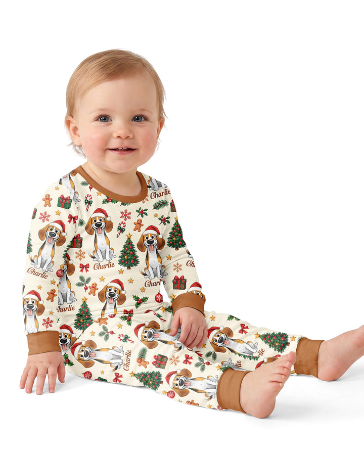 Christmas Dog Bamboo Two Piece Long Sleeve Pajama Set