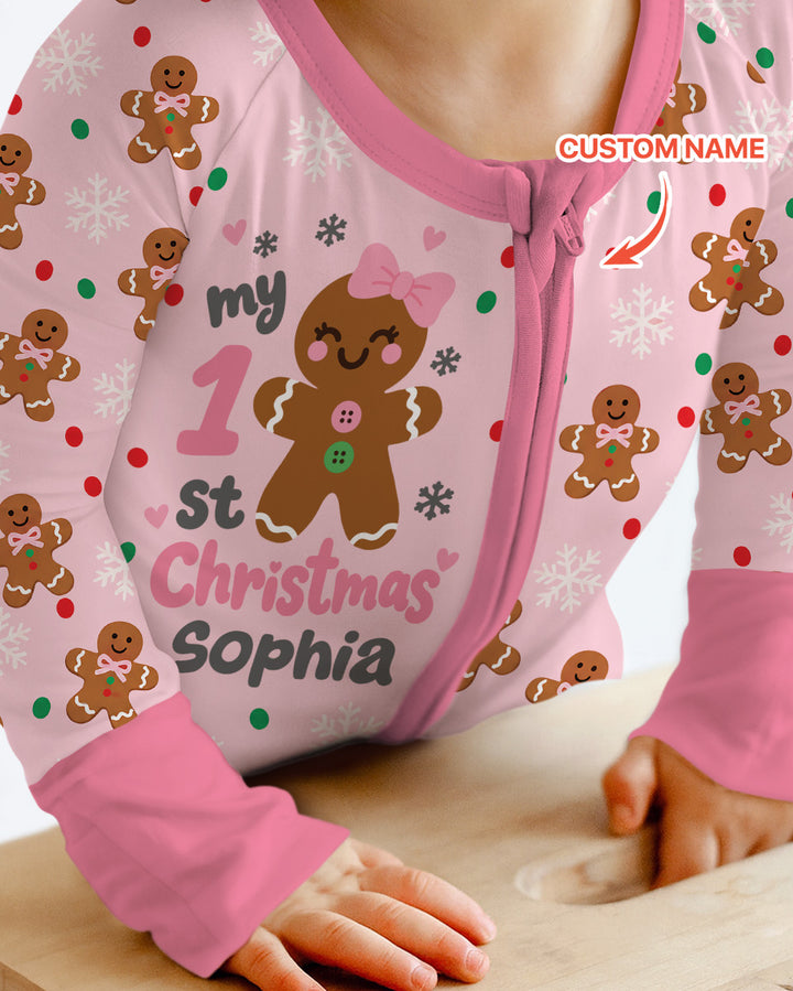 Custom Name My First Christmas  Bamboo Convertible Zippy