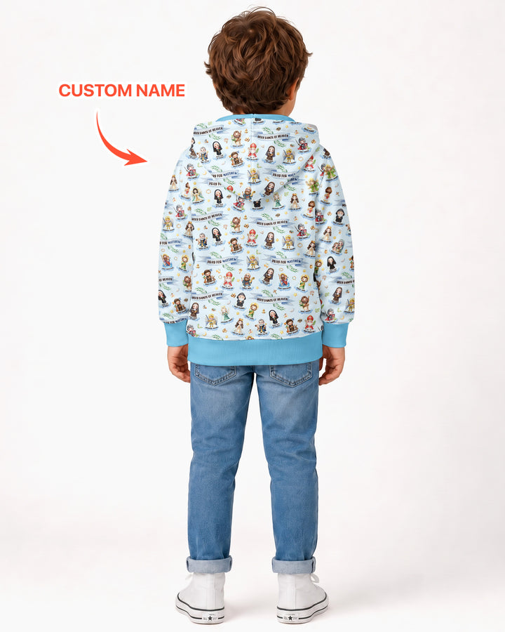 Heilige des Himmels Personalisierter Bambus-Kapuzenpullover mit Reißverschluss