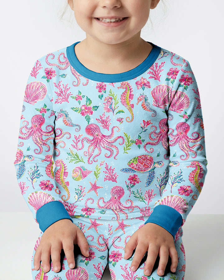 Preppy Palm Beach Bamboo Two Piece Long Sleeve Pajama Set