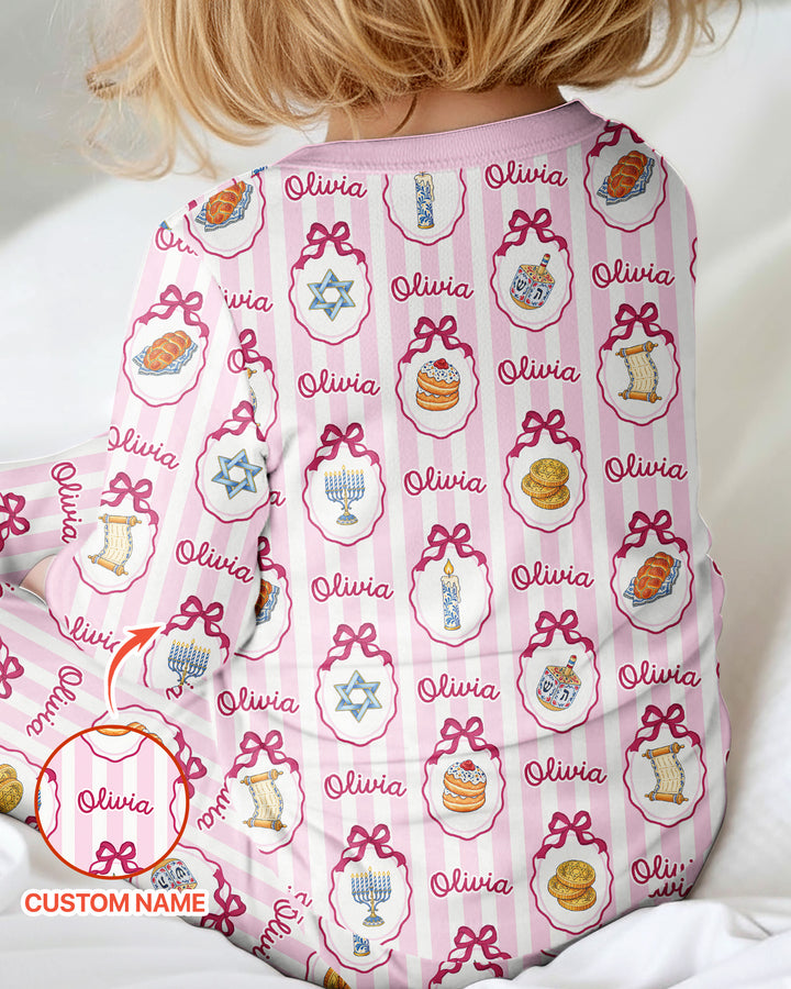 Custom Name Hanukkah Striped Bamboo Convertible Zippy