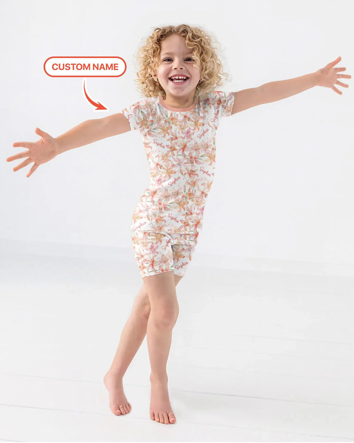 Zweiteiliges Pyjama-Set mit kurzen Ärmeln und Shorts im Sommer-Design