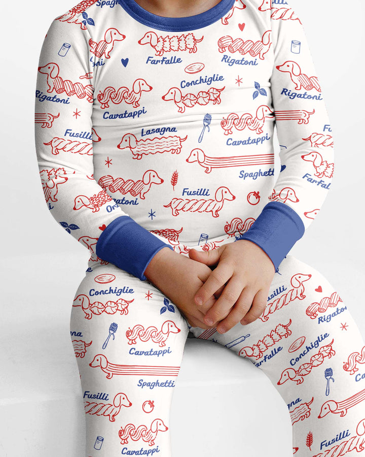 Pasta Pups Bamboo Two Piece Long Sleeve Pajama Set