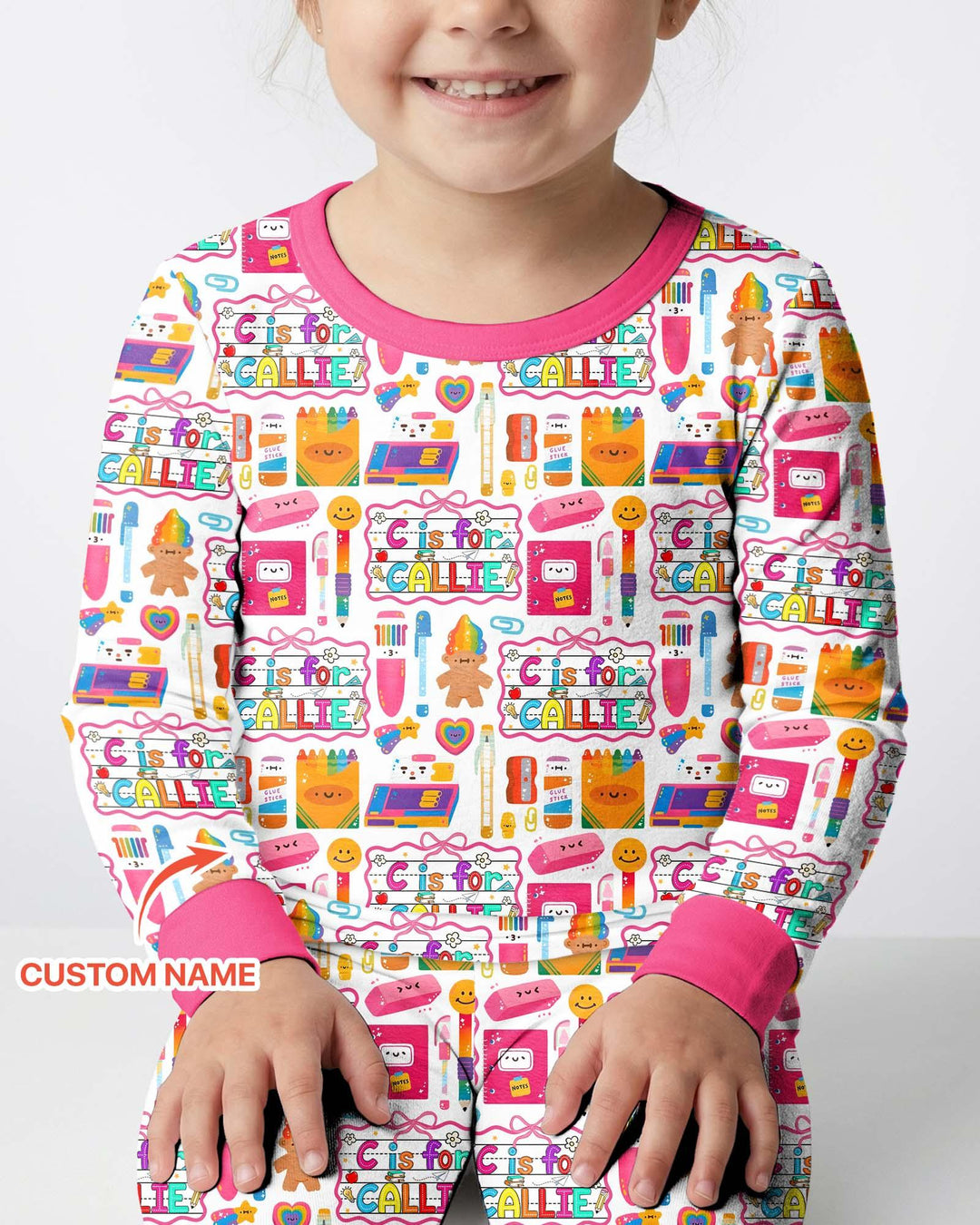 Zweiteiliges Langarm-Pyjama-Set mit Sommerfrüchten